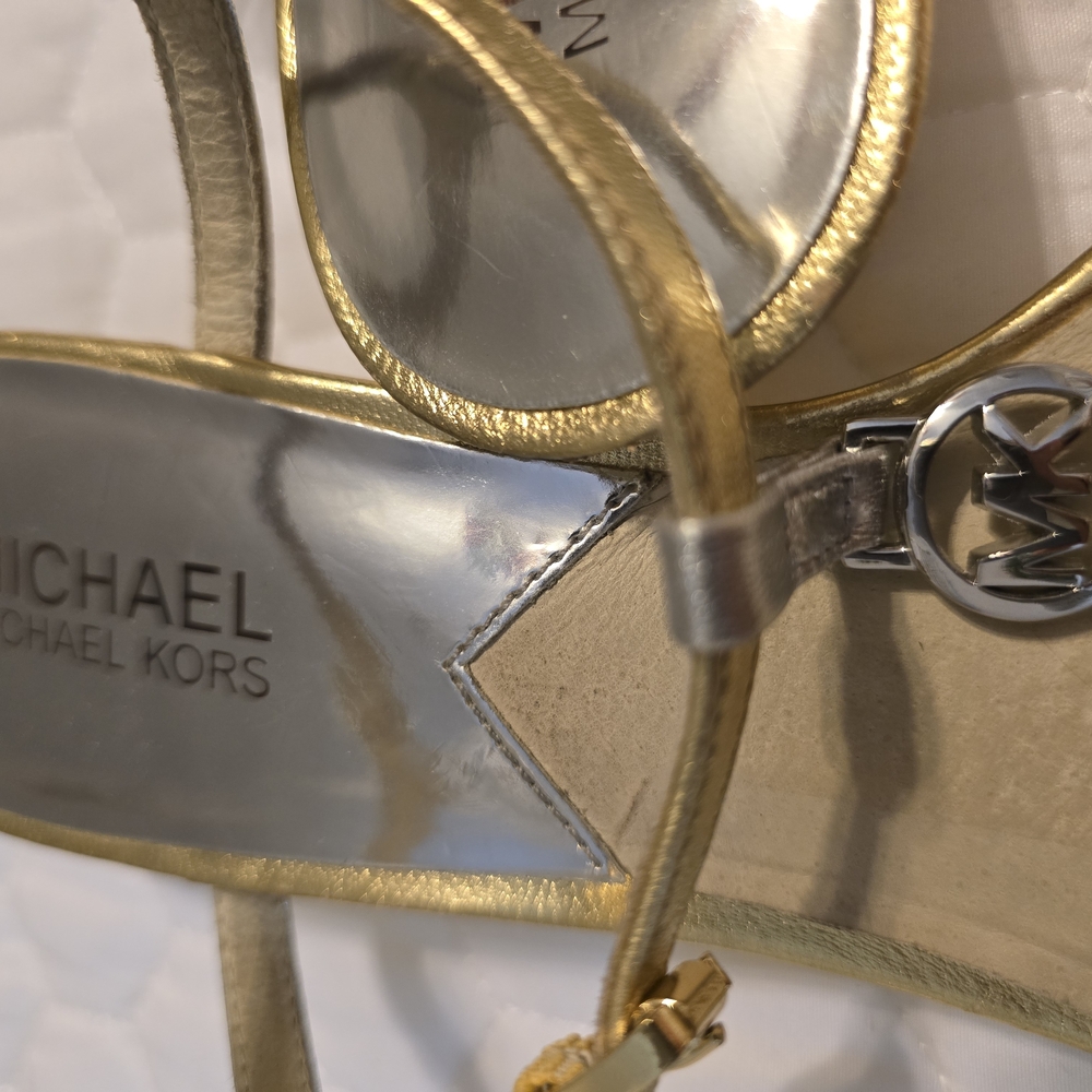 Michael Kors Metallic Gold and Silver Sandals